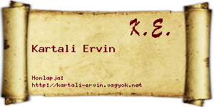 Kartali Ervin névjegykártya